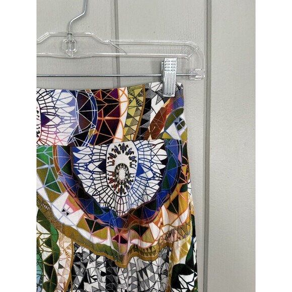 Salaam Skirt XS A-Line Mini Jersey Knit Stretch Geometric Multicolor Stretch - Picture 2 of 7